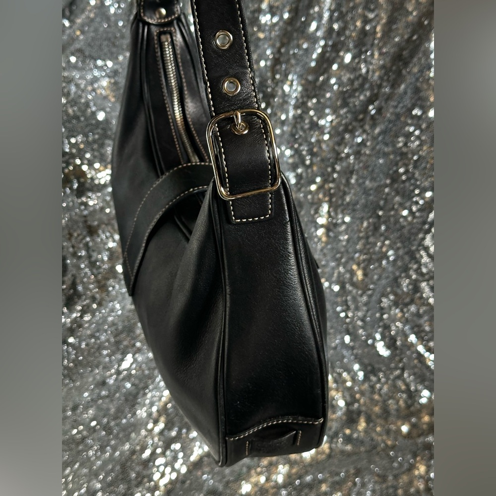 COACH Black Leather Hobo Style Shoulder Bag - Picture 5 of 17